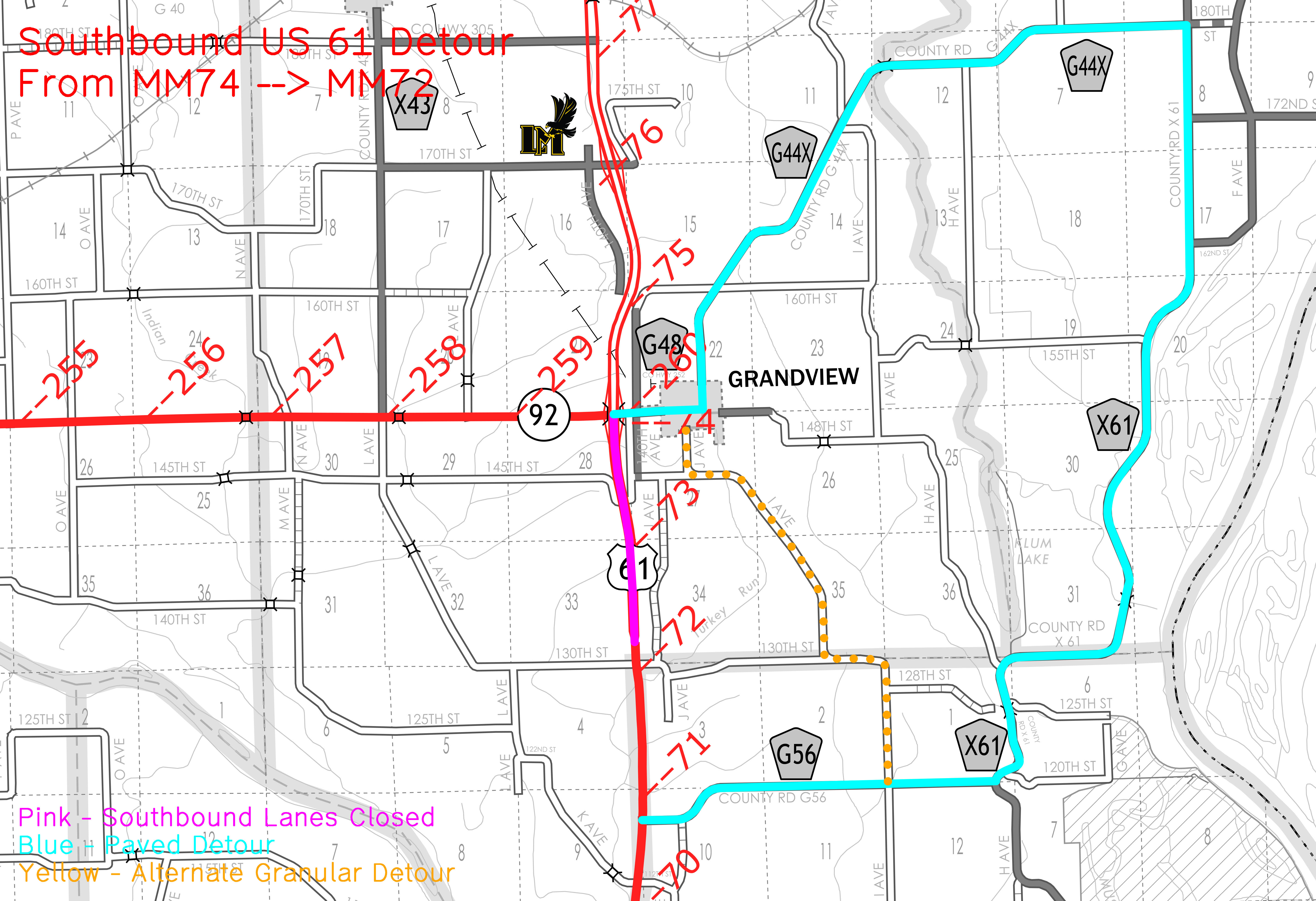 Iowa Highway Map With Mile Markers